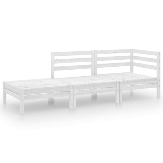 Fico Solid Pinewood 3 Piece Garden Lounge Set In White_2