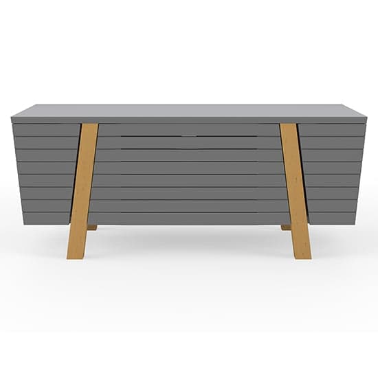 Fiditi Wooden TV Stand With 3 Doors In Oak And Grey_3