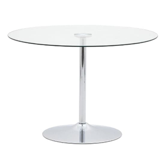 Field Round Clear Glass Dining Table With Chrome Base_2
