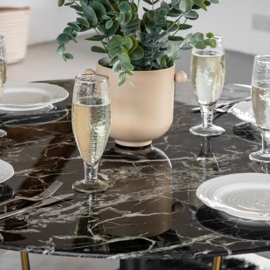 Field Round Glass Dining Table In Black Marble Effect_3