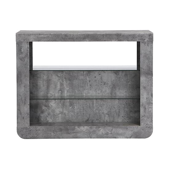 Fiesta Wooden Bar Table Unit In Concrete Effect With LED Lights_7