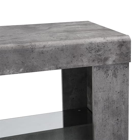 Fiesta Wooden Bar Table Unit In Concrete Effect With LED Lights_9