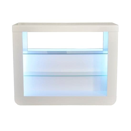 Fiesta High Gloss Bar Table Unit In White With LED Lighting_3