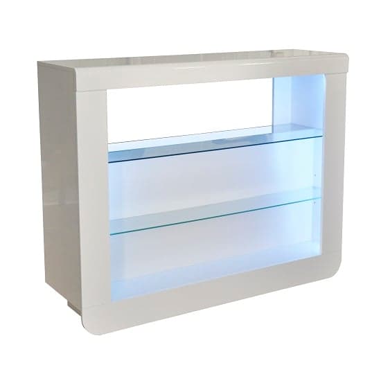 Fiesta High Gloss Bar Table Unit In White With LED Lighting_4