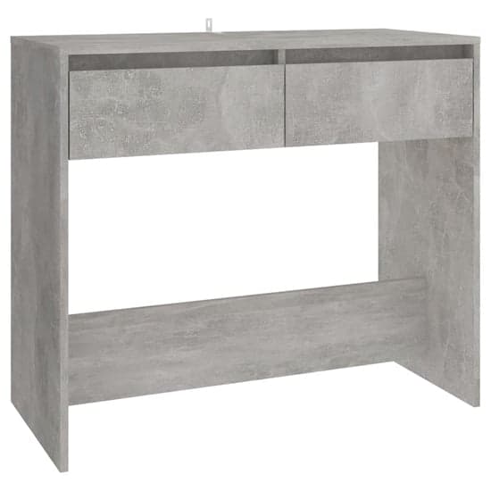 Finley Wooden Console Table With 2 Drawers In Concrete Effect_2