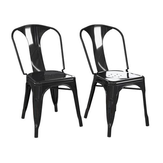 Finns Black Metal Dining Chairs In Pair_3