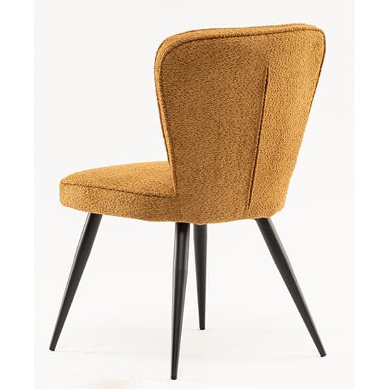 Finn Boucle Fabric Dining Chair In Mustard_2