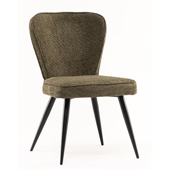 Finn Boucle Fabric Dining Chair In Olive_1