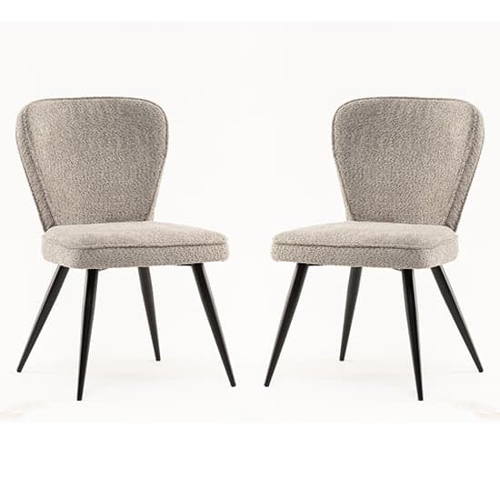 Finn Grey Boucle Fabric Dining Chairs In Pair_1