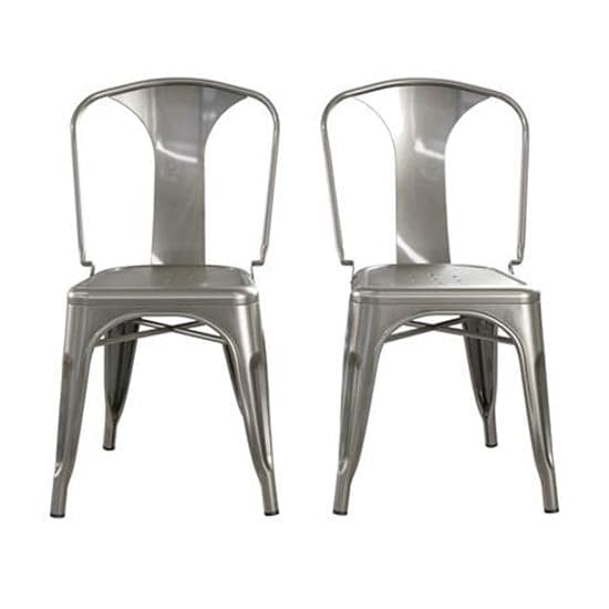Fowey Grey Metal Dining Chairs In Pair_4