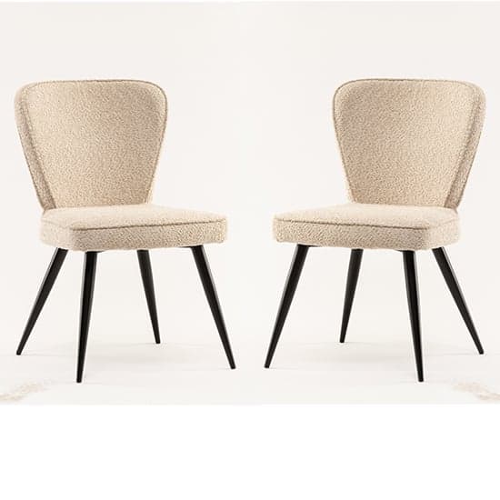 Finn Linen Boucle Fabric Dining Chairs In Pair_1