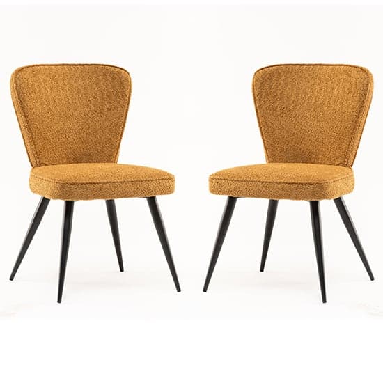 Finn Mustard Boucle Fabric Dining Chairs In Pair_1
