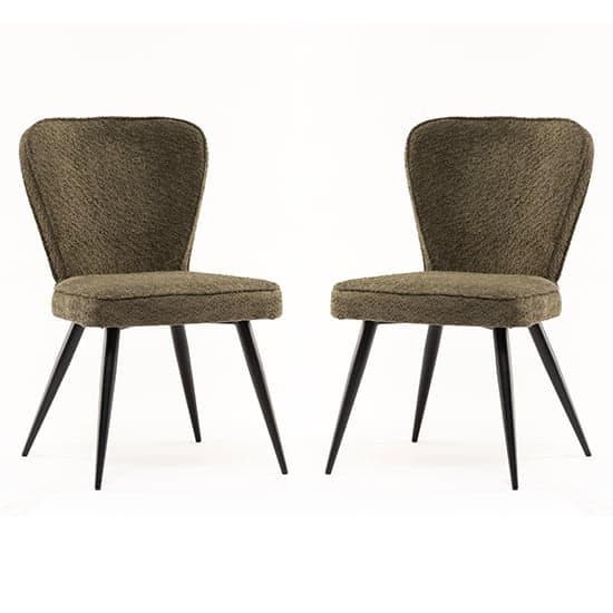 Finn Olive Boucle Fabric Dining Chairs In Pair_1