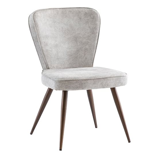 Finn Velvet Fabric Dining Chair In Pearl_1