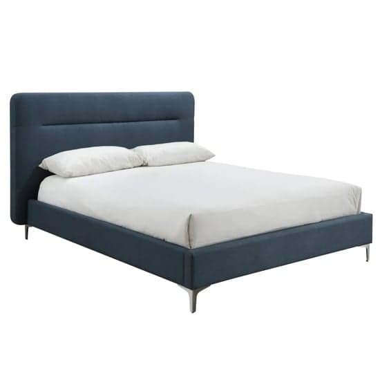 Finns Fabric Double Bed In Steel Blue_2
