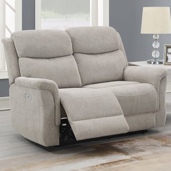 Fiona Fabric Electric Recliner 2 + 3 Seater Sofa Set In Beige_2