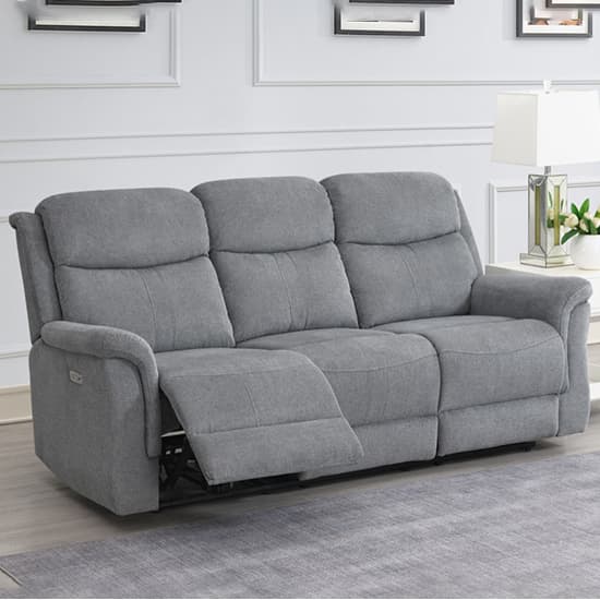 Fiona Fabric Electric Recliner Sofa Suite In Grey_4