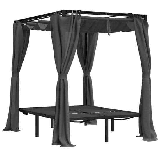 Fiona Steel Double Sun Lounger With Curtains In Anthracite_3