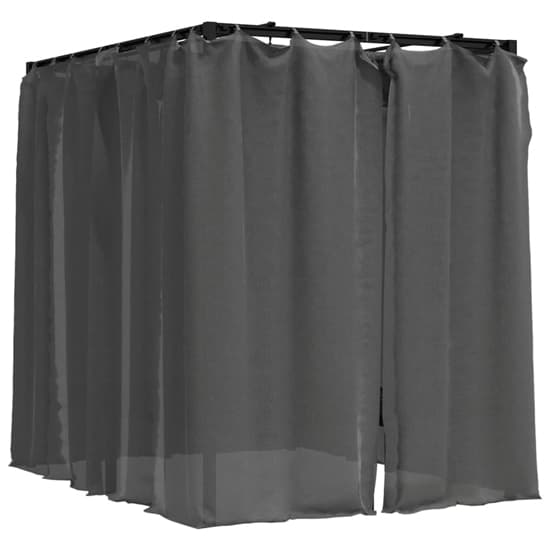Fiona Steel Double Sun Lounger With Curtains In Anthracite_6