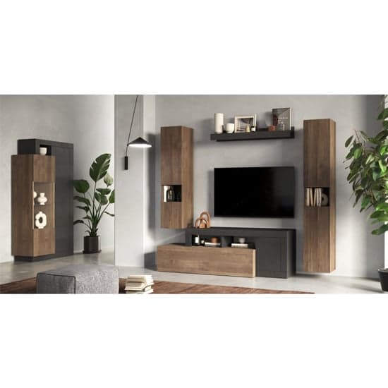 Fiora Display Cabinet With 2 Doors In Lava And Mercure_2