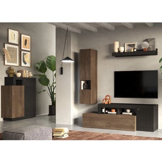 Fiora Highboard With 2 Doors In Lava And Mercure_2