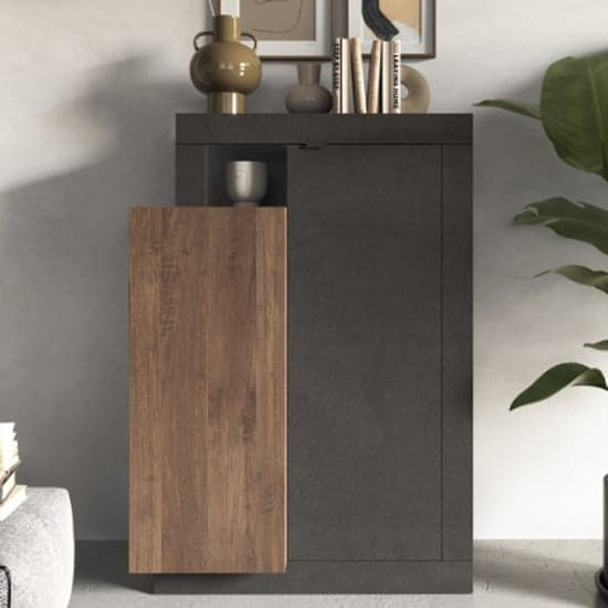 Fiora Highboard With 2 Doors In Lava And Mercure_1