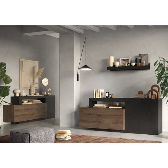 Fiora Sideboard With 1 Door 3 Drawers In Lava And Mercure_2