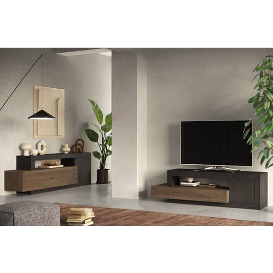 Fiora TV Stand With 1 Door 1 Drawer in Lava And Mercure_2