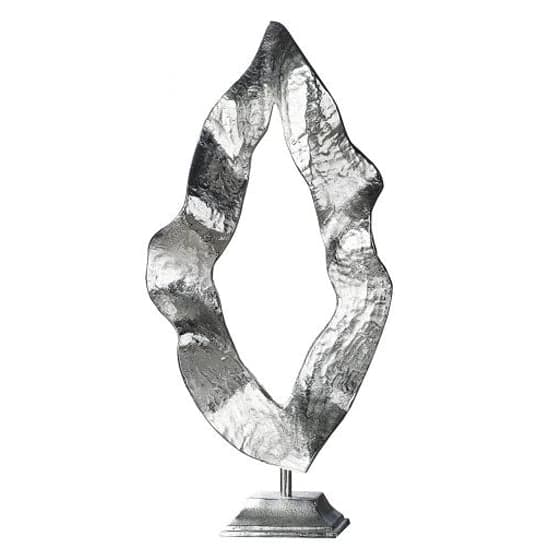 Flame Large Aluminium Sculpture In Silver_2