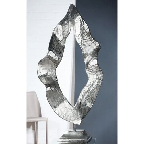 Flame Large Aluminium Sculpture In Silver_1