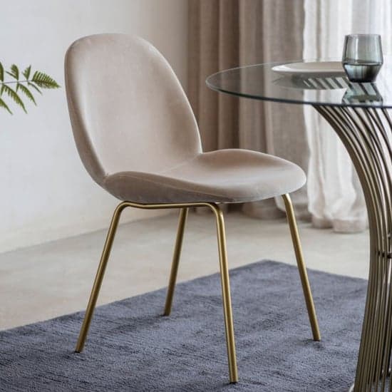 Flanaven Oatmeal Velvet Dining Chairs In A Pair_2