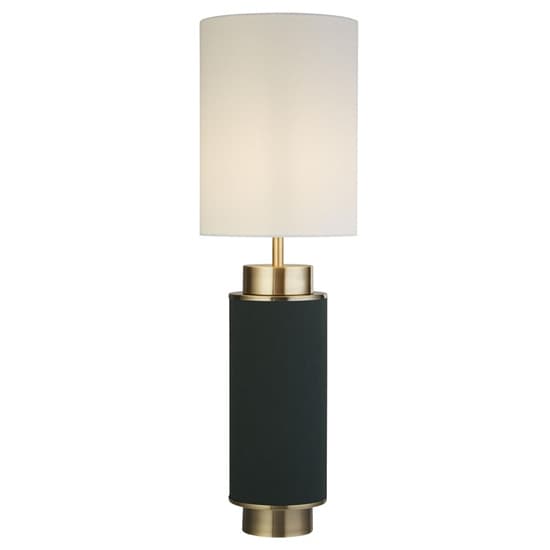 Flask White Shade Table Lamp In Dark Green And Antique Brass_2
