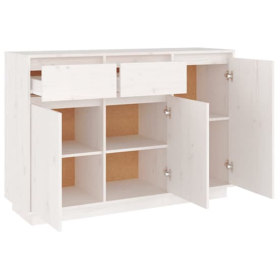 Flavius Pinewood Sideboard With 3 Doors 2 Drawers In White_5