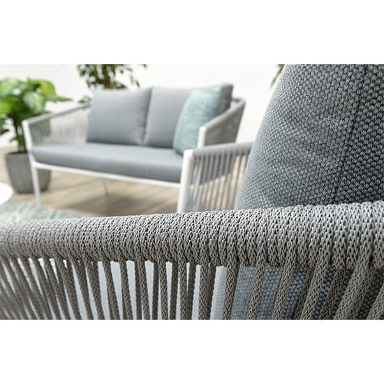 Fleao Outdoor Fabric Lounge Set With Coffee Table In Light Grey_6