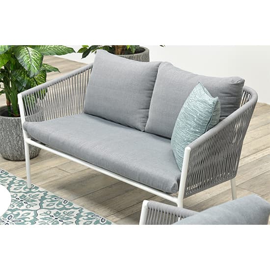 Fleao Outdoor Fabric Lounge Set With Coffee Table In Light Grey_10