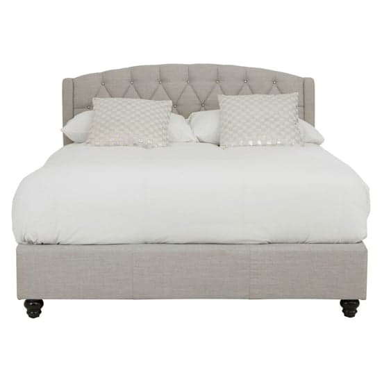 Flegetonte Fabric Double Bed In Light Grey_2