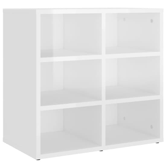 Fleta High Gloss Shoe Storage Bench With 6 Shelves In White_3