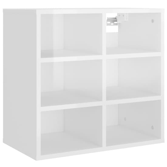 Fleta High Gloss Shoe Storage Bench With 6 Shelves In White_4