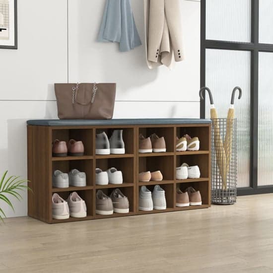 Fleta Shoe Storage Bench With 12 Shelves In Brown Oak_1