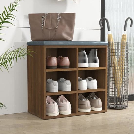 Fleta Shoe Storage Bench With 6 Shelves In Brown Oak_1