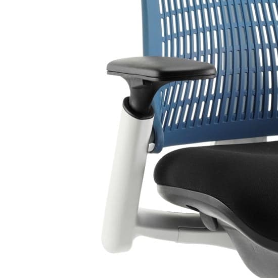 Flex Task Headrest Office Chair In White Frame With Blue Back_2