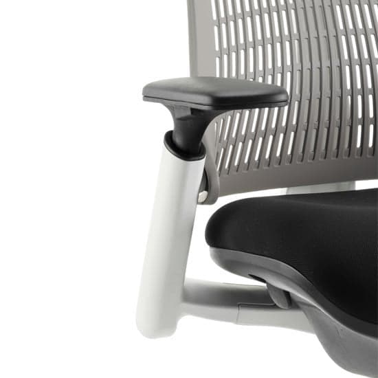 Flex Task Headrest Office Chair In White Frame With Grey Back_2