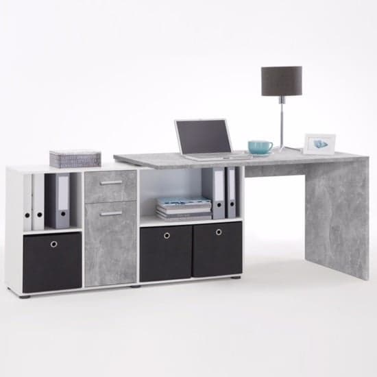 Flexi Modern Corner Computer Desk In Atelier And White_2
