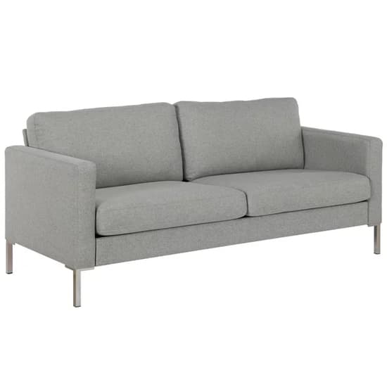 Flint Linen Fabric 2 Seater Sofa In Grey With Chrome Metal Legs_4