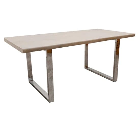 Flint Solid Light Pine Wood Dining Table With Chrome Legs_1