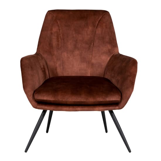 Flint Velvet Fabric Accent Chair In Rust_3
