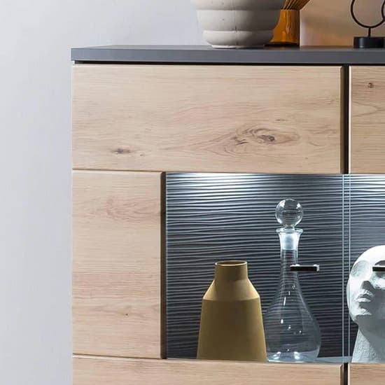 Flint Wooden Display Cabinet In Artisan Oak With LED Lighting_7