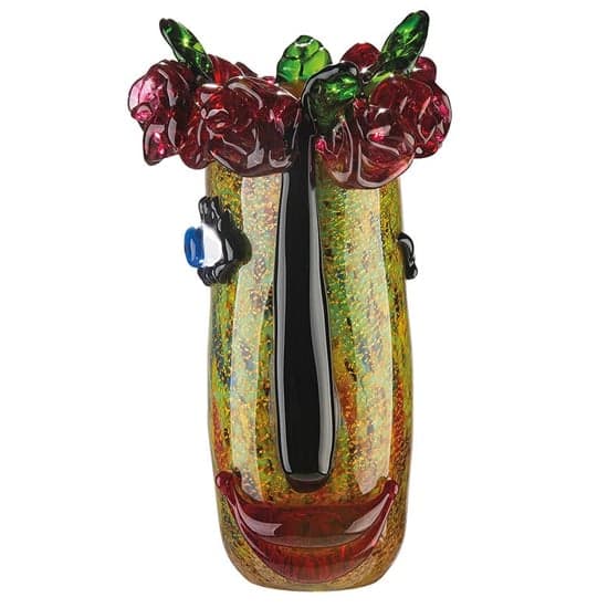 Flora Glass Set Of 2 Decorative Vase In Multicolor_4