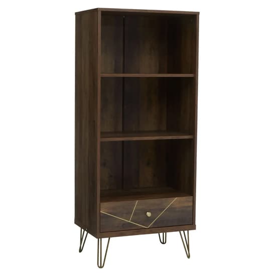 Flora Wooden Bookcase With 2 Large Shelves In Veneering Effect_2