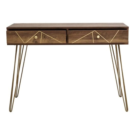 Flora Wooden Console Table With 2 Drawers In Veneering Effect_2